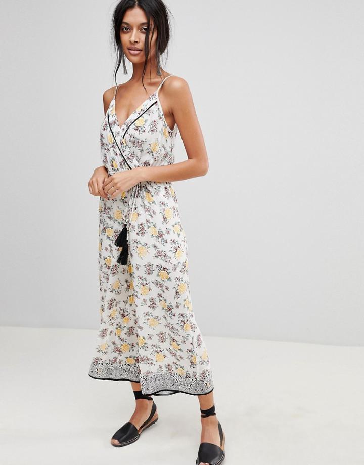 Moon River Printed Tassel Jumpsuit - White