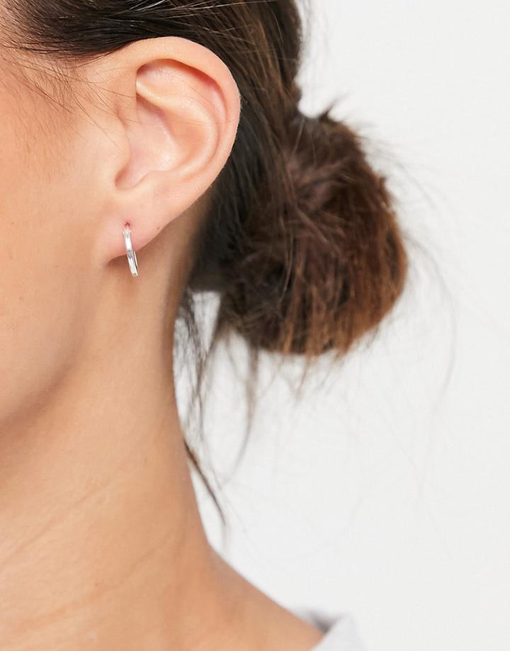 Topshop Medium Hoop Earrings In Silver