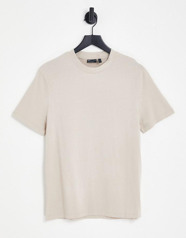 Asos Design T-shirt With Crew Neck In Light Gray