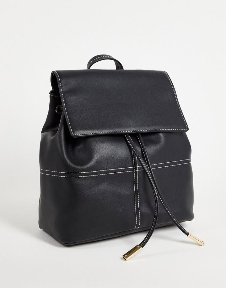 Topshop Topstitch Backpack In Black