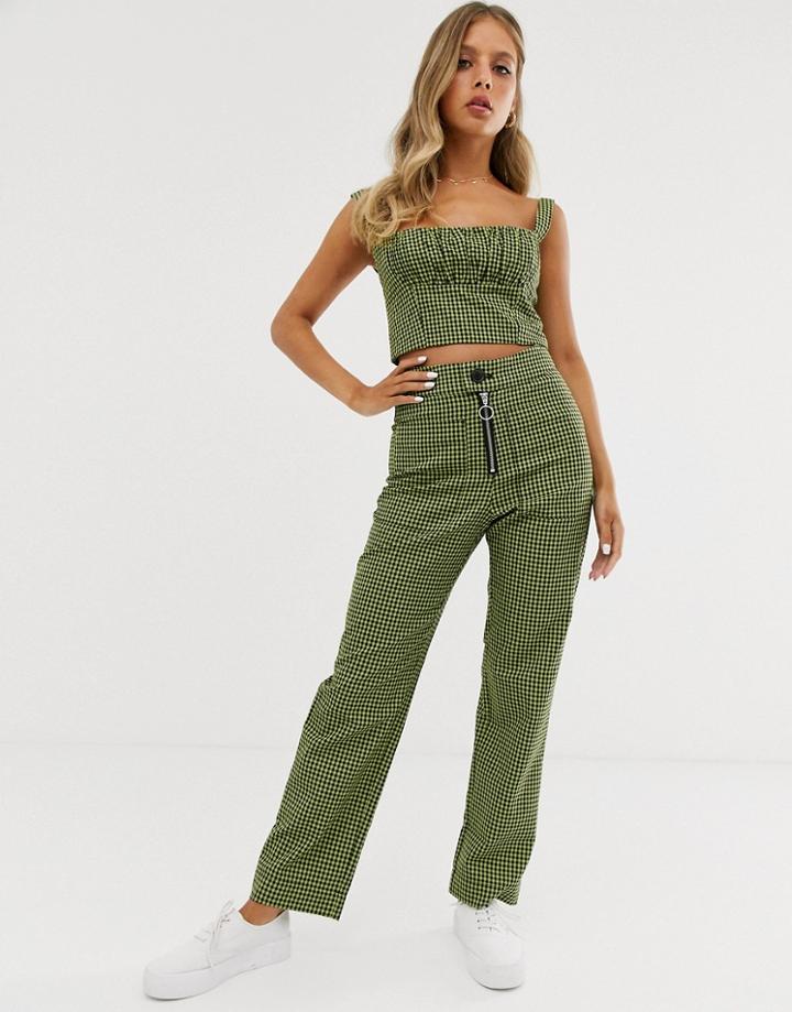 Capulet Keeley High Waisted Check Pants-green