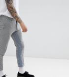 Heart & Dagger Skinny Cropped Pants With Insert Stripe - Black