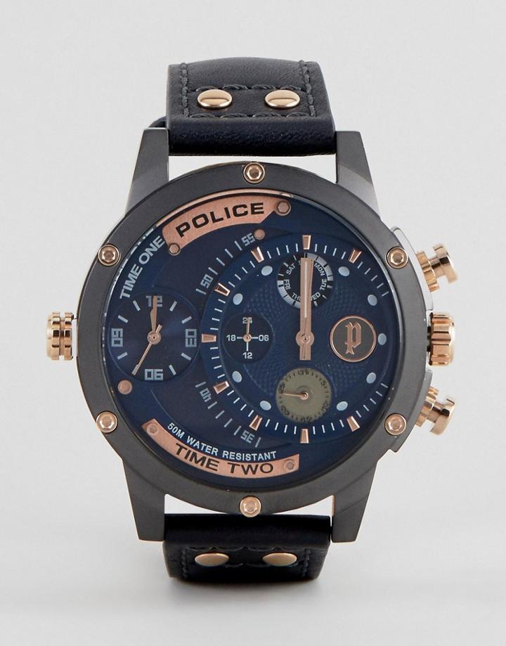 Police Adder Black Watch With Black Dial - Black