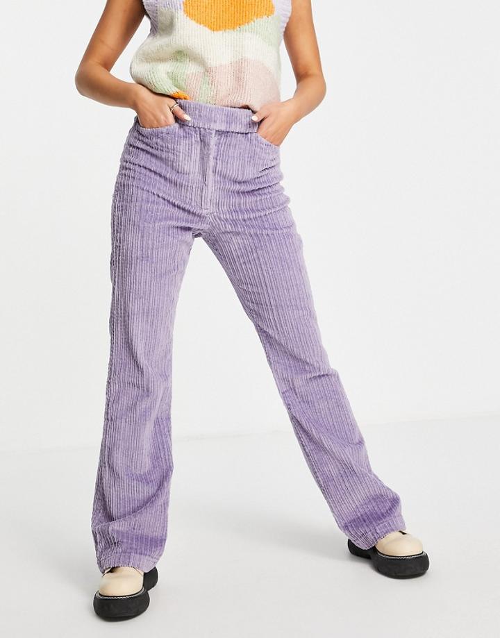 & Other Stories Organic Cotton Stretch Corduroy Pants In Purple