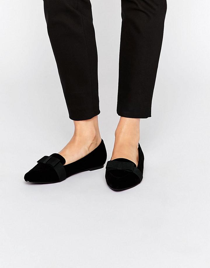Miss Kg Bow Slipper Flat Shoes - Black