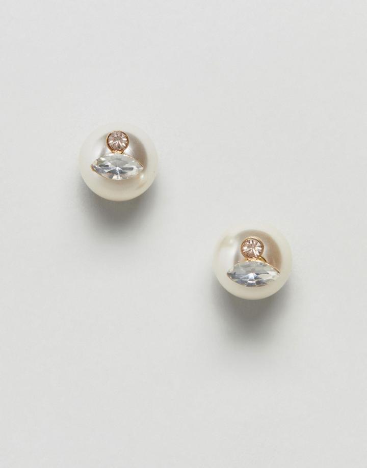 Johnny Loves Rosie Pearl Back Stud Earrings - Gold