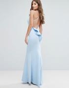 City Goddess Maxi Dress With Bow Detail And Exposed Back - Blue