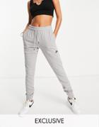 The North Face Tight Sweatpants In Gray Exclusive At Asos-grey