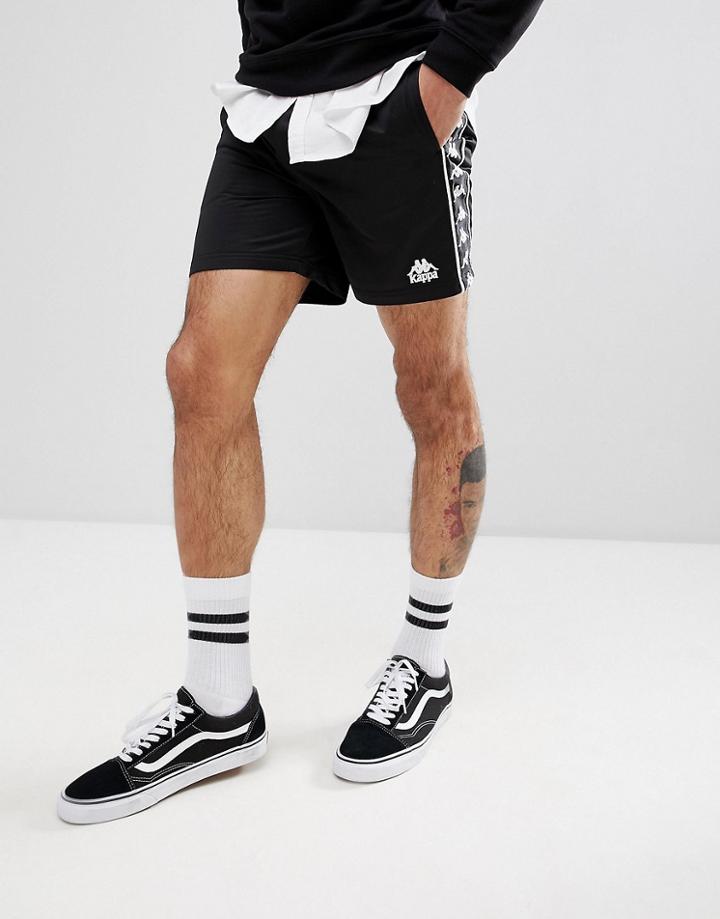 Kappa Shorts With Banda Taping In Black - Black