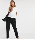 Asos Design Maternity Chino Pants With Under The Bump Waistband In Black