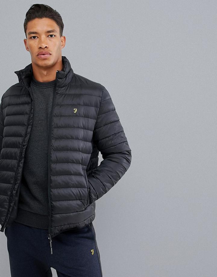 Farah Sport Shawland Padded Jacket In Black - Gray