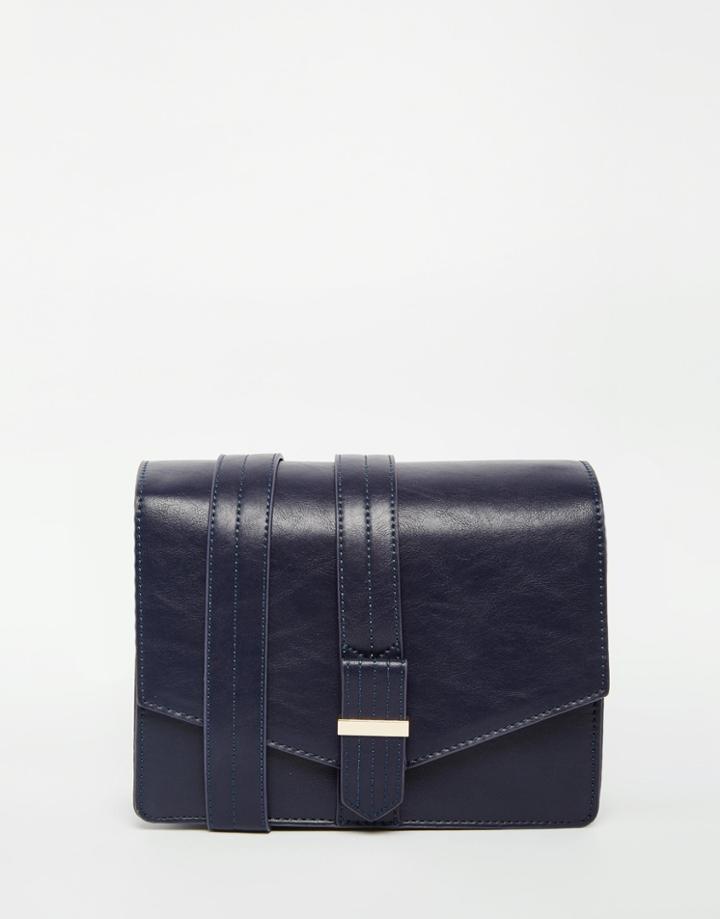 Warehouse Belt Detail Shoulder Bag - Navy