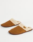 River Island Suede Slipper In Brown