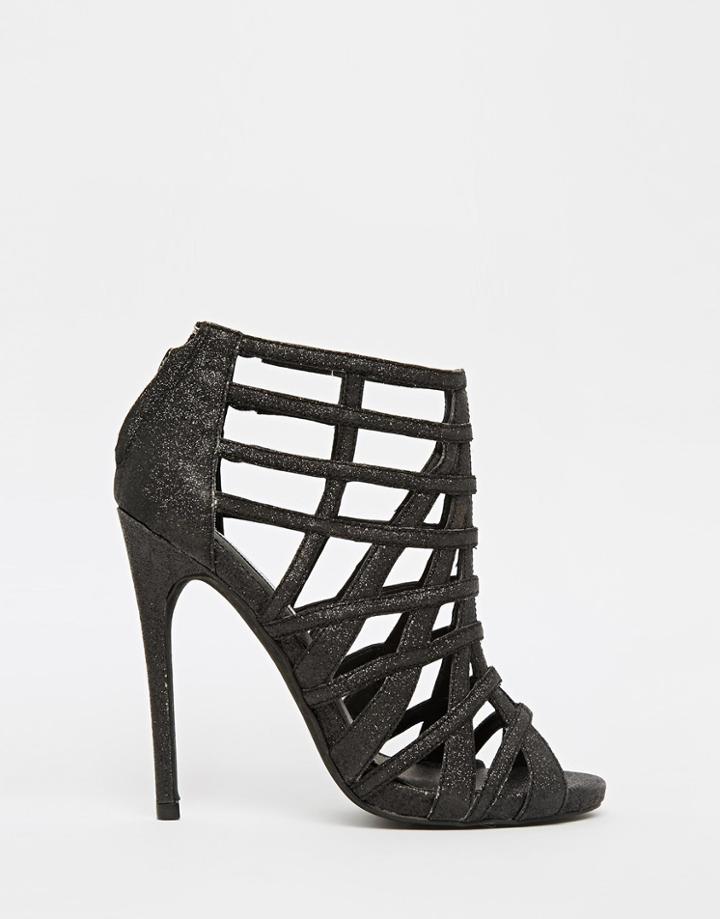 Steve Madden Marquee Black Embellished Heeled Sandals - Black