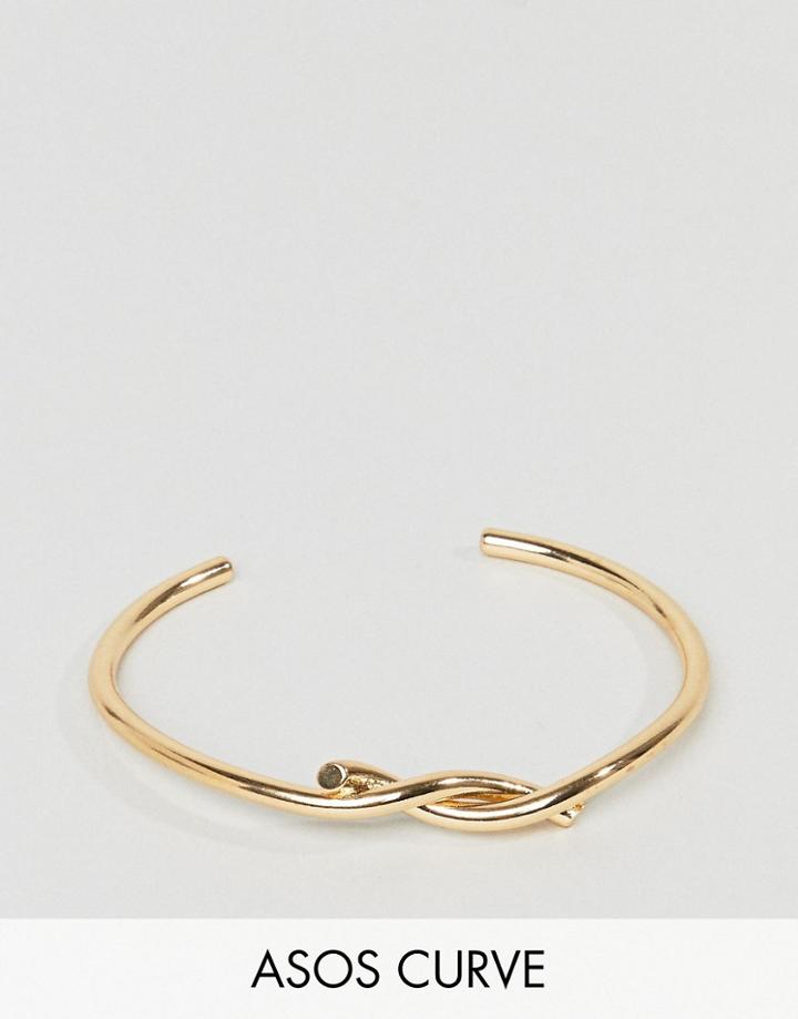 Asos Curve Interlocking Knot Cuff Bracelet - Gold