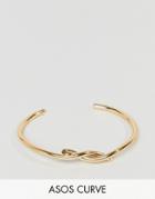 Asos Curve Interlocking Knot Cuff Bracelet - Gold