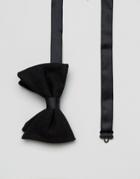 Asos Bow Tie In Black Texture - Black