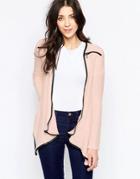 Wal G Cardigan With Zip Detail - Pink