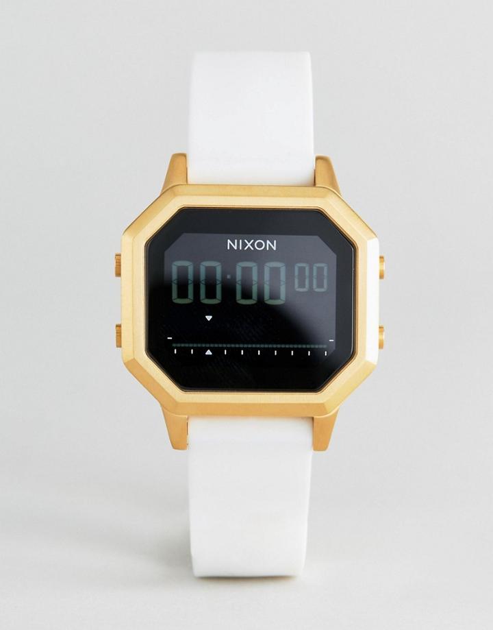 Nixon A1211 Siren Digital Silicone Watch In White - White