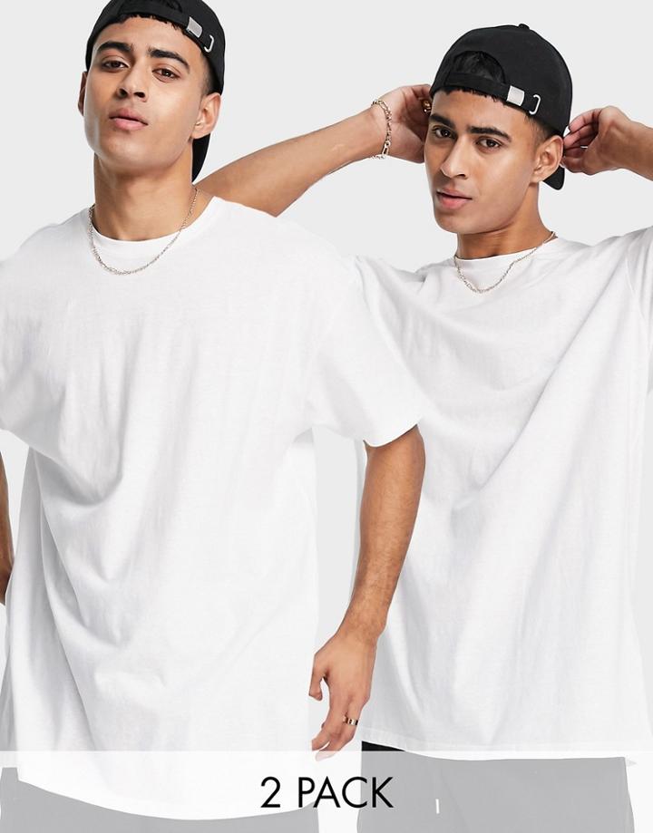 Threadbare 2 Pack Oversized T-shirts In White