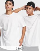 Threadbare 2 Pack Oversized T-shirts In White