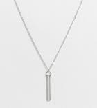 Reclaimed Vintage Inspired Minimal Necklace With Bar Pendant In Silver