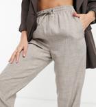 Asos Design Tall Textured Suit Sweatpants-brown