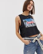 Levi's Cropped Tank Top With Photo Graphic-black
