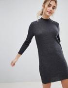 Jdy Mei High Neck Sweater Dress - Gray