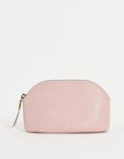 Madewell Leather Makeup Bag In Dusty Pink