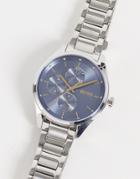 Boss Womens Blue Dial Chronograph Bracelet Watch In Silver 1502604