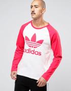 Adidas Originals Trefoil Raglan Long Sleeve T-shirt Ay7802 - White