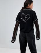 Lazy Oaf Beyond Repair Shirt With Heart Back - Black