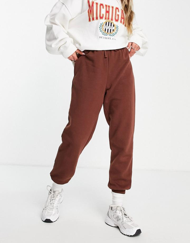 Miss Selfridge Chocolate Lounge Slim Sweatpants-brown