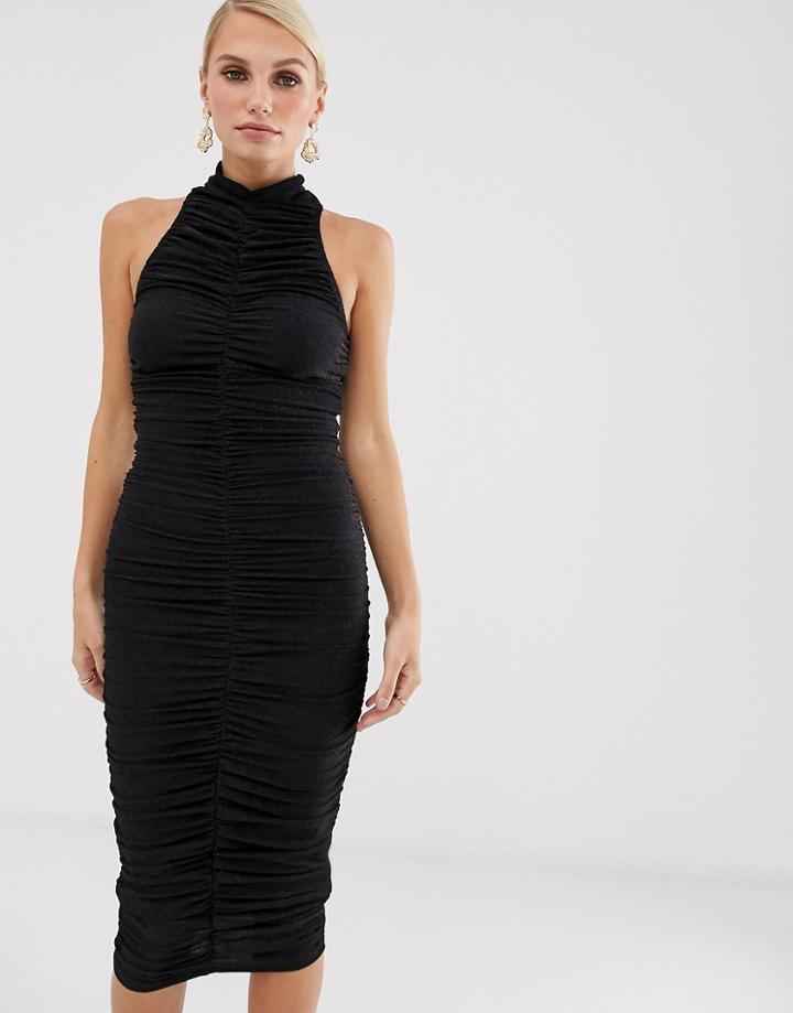 Ax Paris High Neck Bodycon Dress-black
