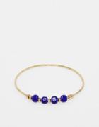 Mirabelle Brass Bangle With Glass Beads - Gold
