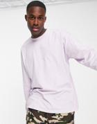 New Look Long Sleeve Oversized T-shirt In Lilac-purple