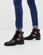 Glamorous Black Cut Out Biker Boots