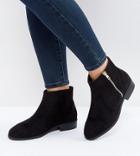Asos Accused Wide Fit Ankle Boots - Black