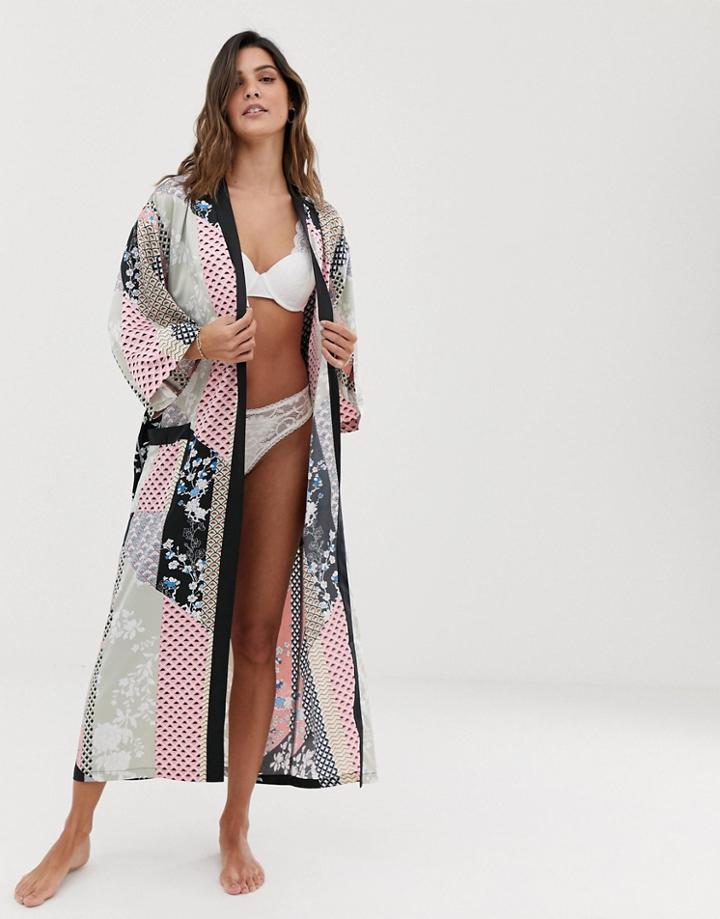 Lindex Ella M Long Tile Print Kimono - Multi