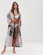 Lindex Ella M Long Tile Print Kimono - Multi