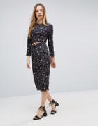 Neon Rose Supernova Midi Skirt - Black