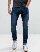 Solid Slim Fit Jeans With Stretch - Black