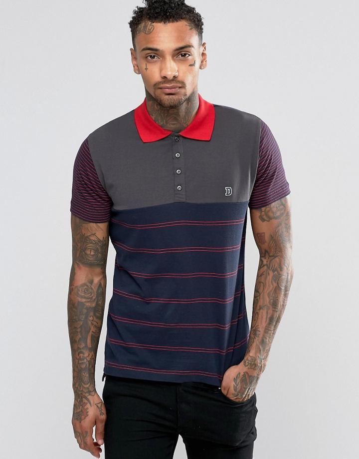 Diesel T-mother Jersey Stripe Polo - Navy