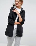 Stradivarius Hooded Coat - Black