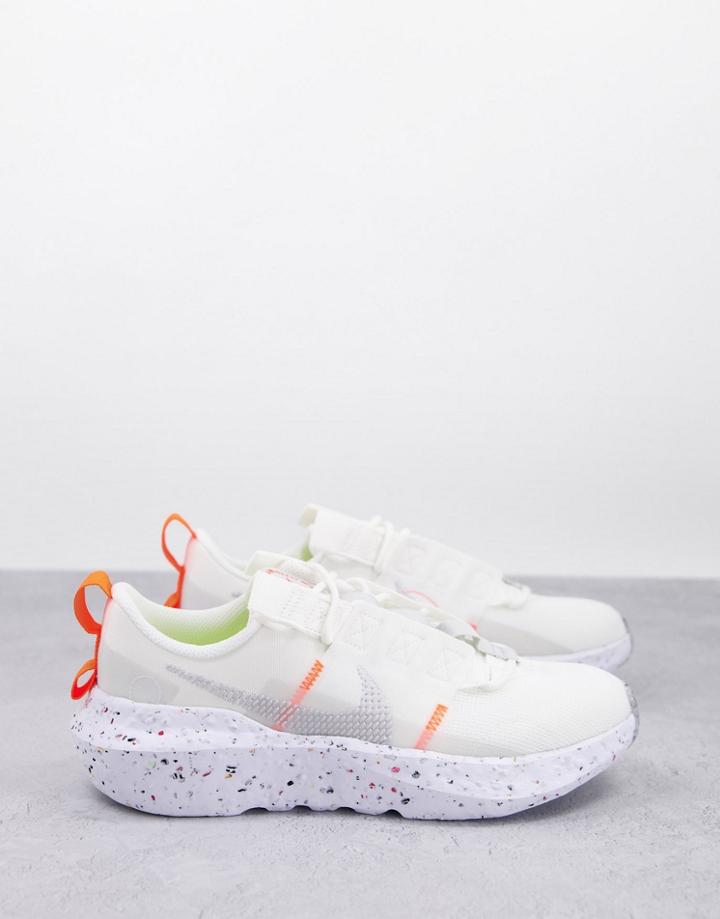 Nike Crater Impact Sneakers In White, Gray And Orange