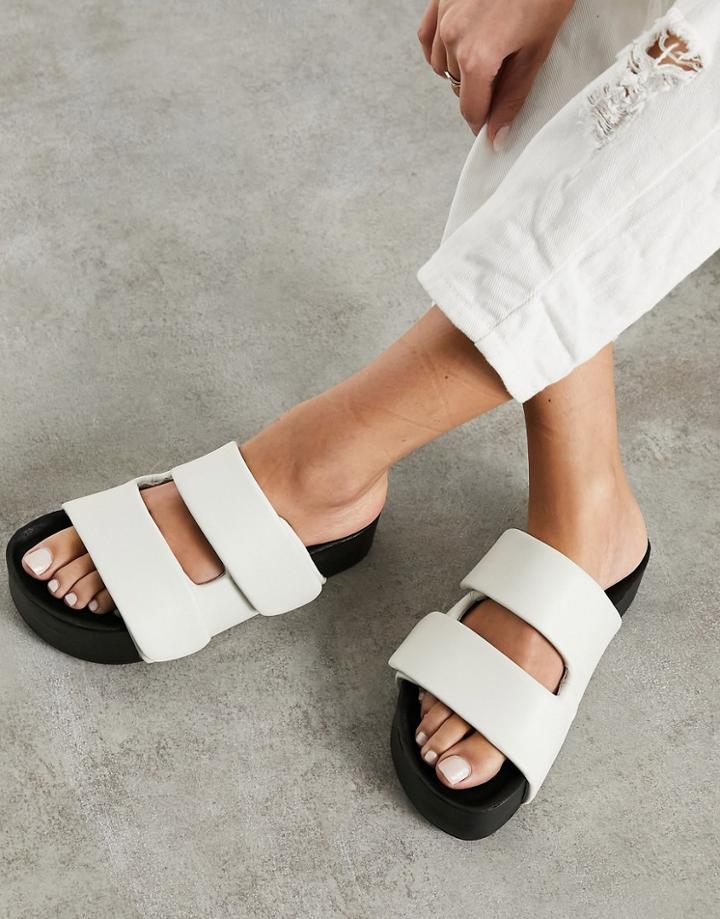 Asos Desing Frozen Premium Padded Mule Sandals In White