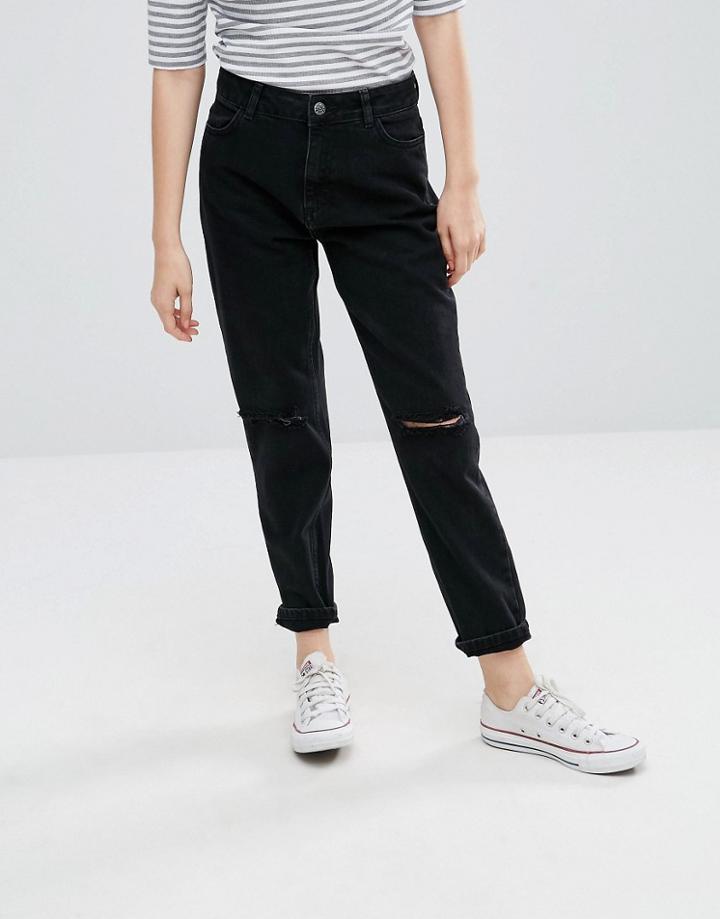 Minimum Andi Boyfriend Rip Jeans - Black
