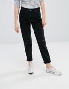 Minimum Andi Boyfriend Rip Jeans - Black