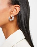 Asos Design Stud Earrings In Pearl Design In Gold Tone